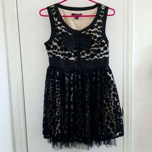 Forever 21 Black Polka Dot Lace Dress / Size Petite Small